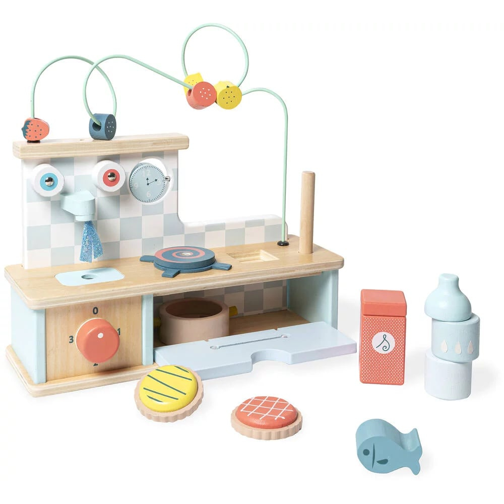 JEU D’EVEIL EN BOIS CUISINE MULTI ACTIVITES-Vilac